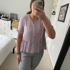 Madewell Peplum Button Down Top